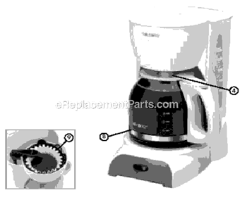 Page A Diagram and Parts List for  Mr Coffee Coffee Maker